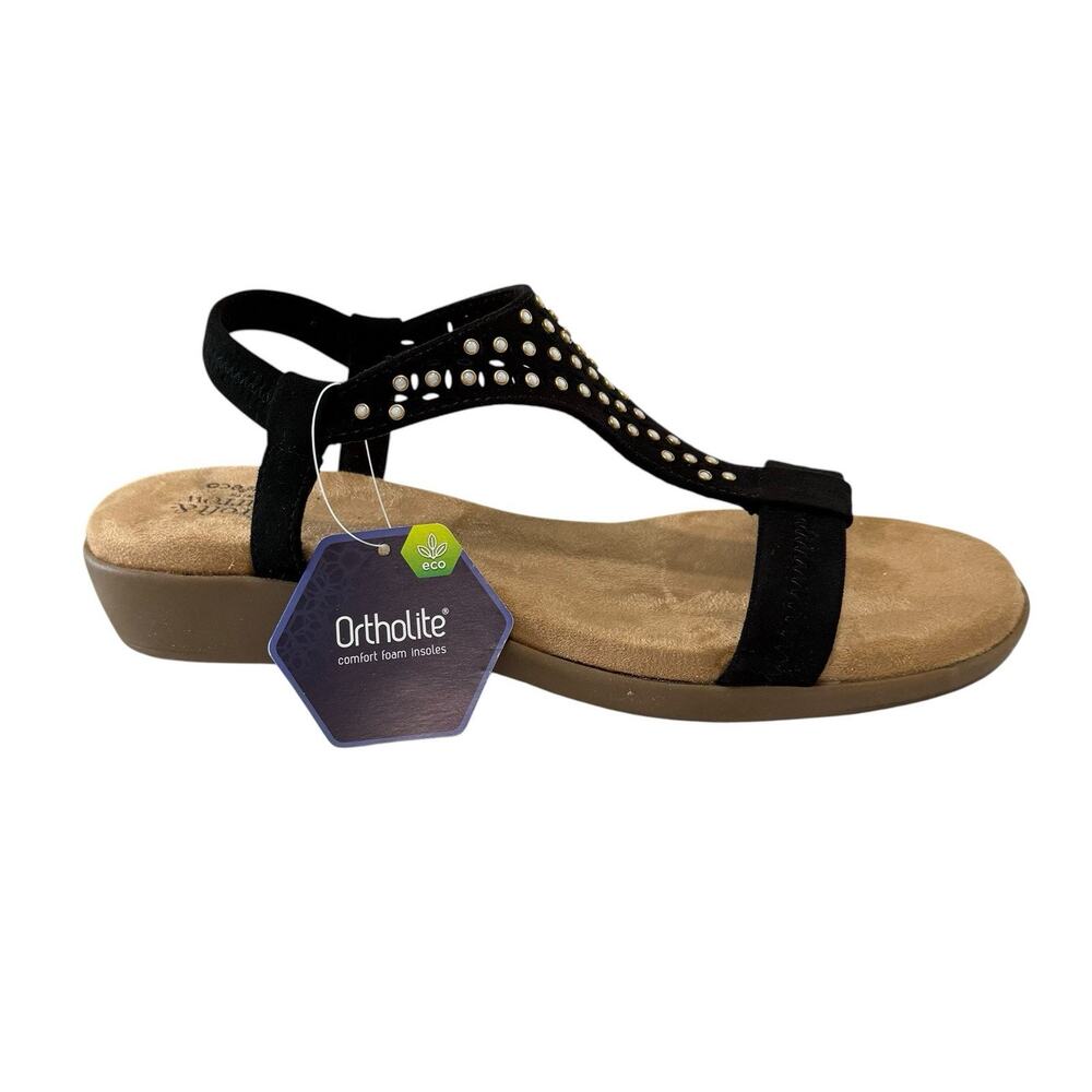 CROFT & BARROW Ortholite Comfort Women's Black & Diamanté Sandals Size /8 - Picture 2 of 12